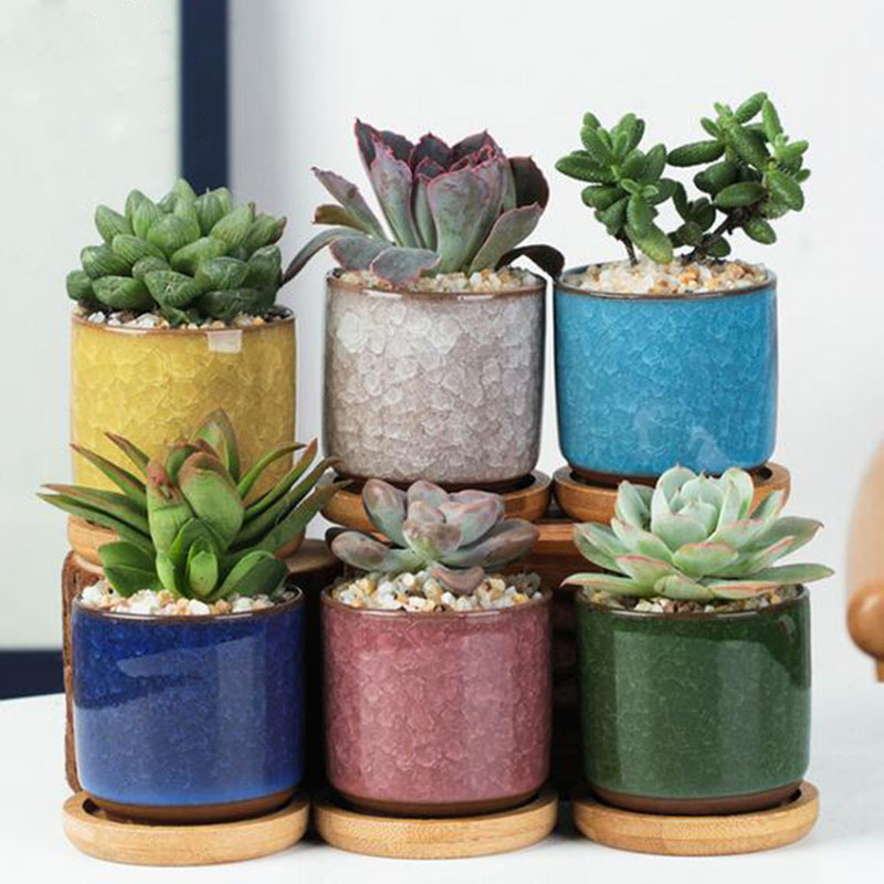 Plant Desk Mini - 6 sztuk/zestaw ceramiczny zestaw doniczek Mini