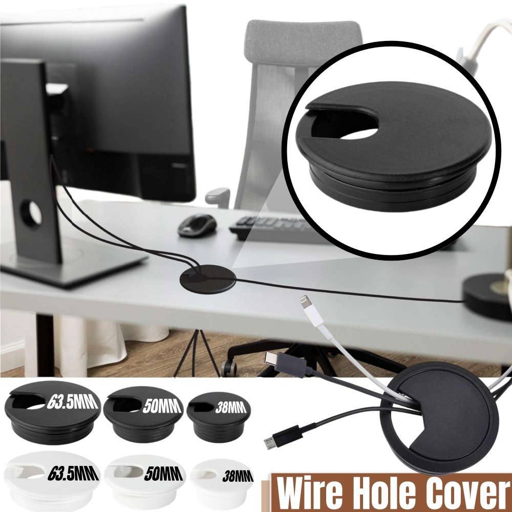 Home Office Desk Ideas - Plastikowa osłona otworu na kabel 1,5/2/2,5