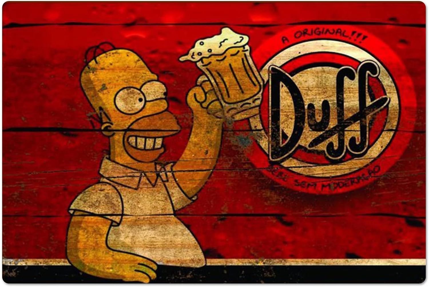 Home Office Kitchen - Retro Metalowy Plakat Homer Duff Beer