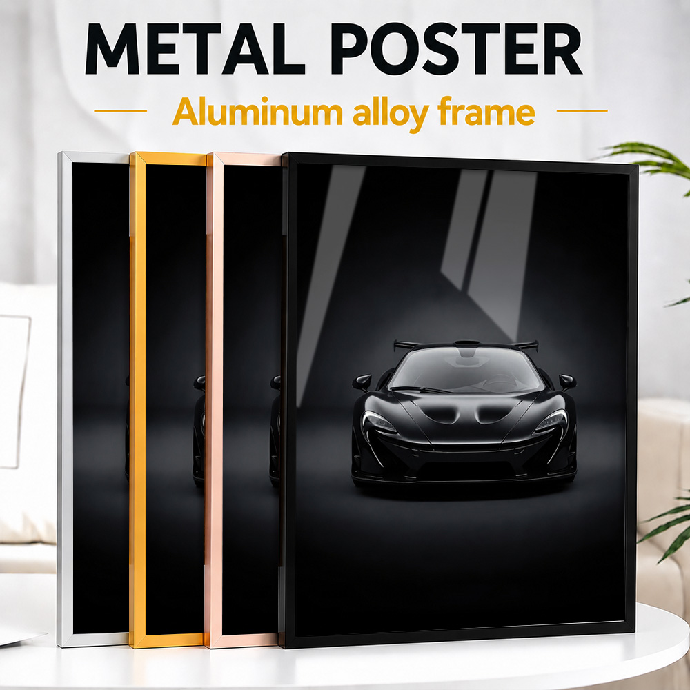 Home Office United Kingdom - Metalowy plakat z motywem czarnego samochodu