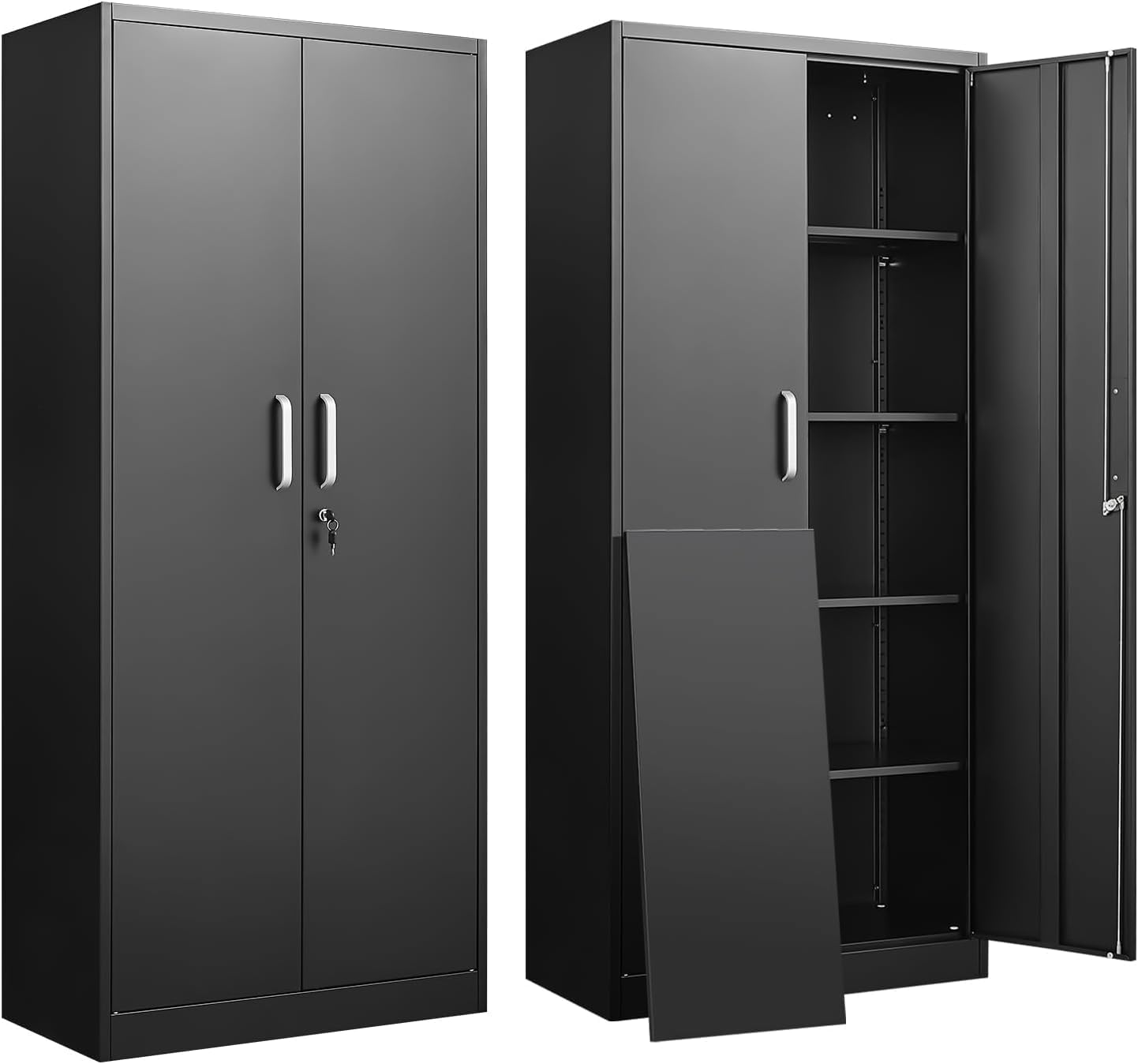 Home Office Kitchen - Metalowa szafka do przechowywania z regulowanymi
