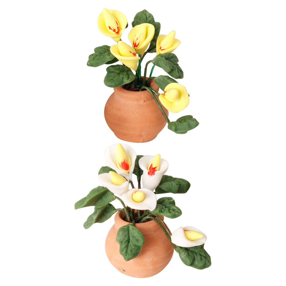 Plant Desk Mini - 2 szt. Mini sztuczne rośliny doniczkowe,
